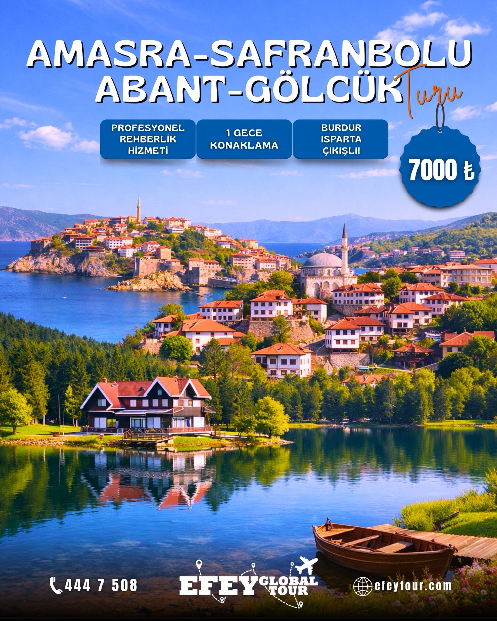 1 GECE KONAKLAMALI AMASRA SAFRANBOLU BOLU ABANT GÖLCÜK YEDİGÖLLER TURU